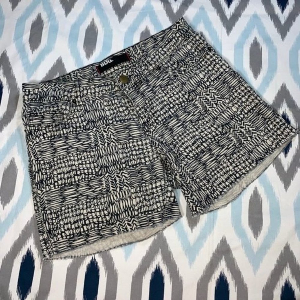 BDG Urban Outfitters Black & Ivory Geometric Denim Jean Shorts